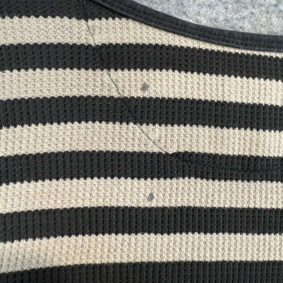 Nice Collective Henley Long Sleeve Shirt Top Womens Large Striped Knit Lounge - Picture 12 of 13